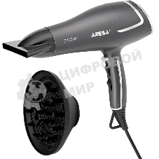 Фен ARESA AR-3232 серый/серебристый, 2100 Вт