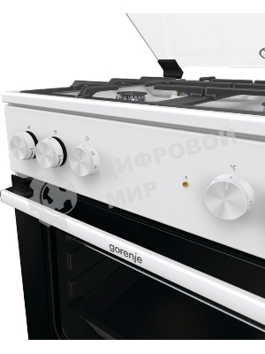 Плита комбинированная Gorenje GK6A20WF белый, конфорок 4 газовых, духовка 65 л, 60 см x 85 см x 60 см