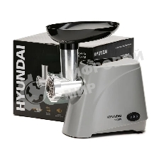 Мясорубка электрическая Hyundai HY-MG4391 серый, 1900 Вт, 2.4 кг/мин, реверс, защита от перегрузки, насадки - 4