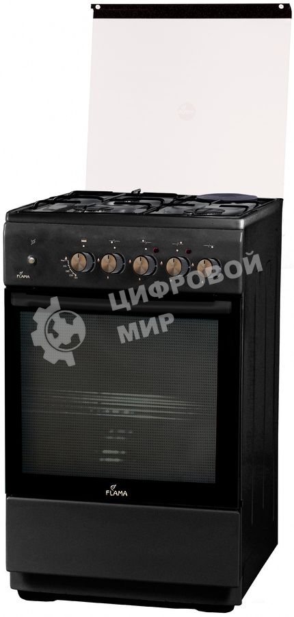 Плита Комбинированная Flama L RK 23-126 At антрацит (стеклянная крышка) реш.сталь