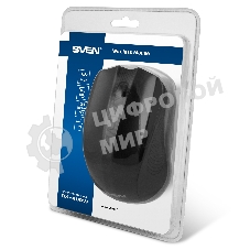 Мышь беспроводная SVEN RX-400W черный, 1400 dpi, радиоканал, USB, кнопки - 4