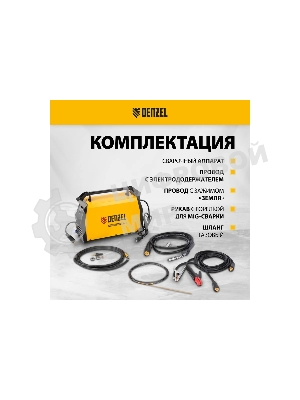 Аппарат инвертор. полуавтомат. сварки Denzel MultiMIG-200DP Synergy Double Pulse, 200 А, ПВ 80%