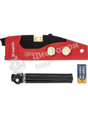 Уровень лазерный Matrix, 180 мм, 220 мм штатив, 4 глазка