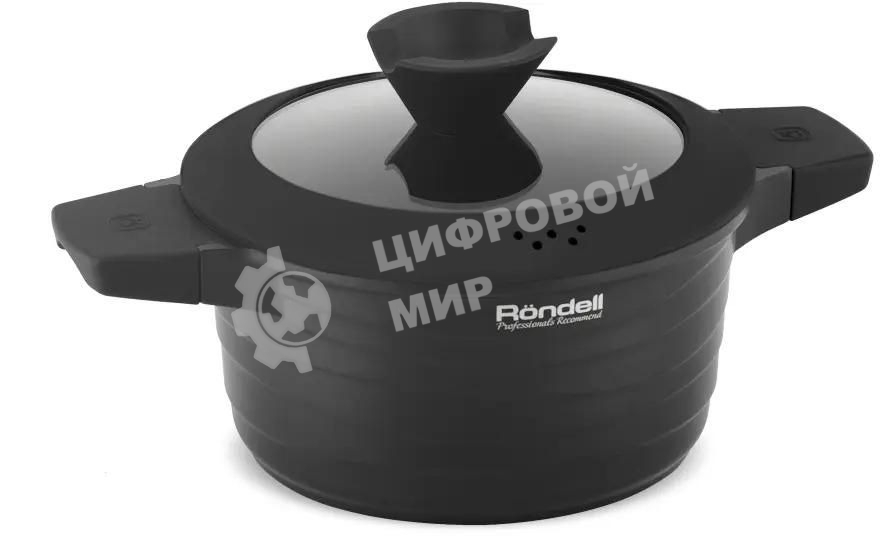 Кастрюля Rondell Walzer RDA-766, 4.7 л, 24 см, с крышкой, черный