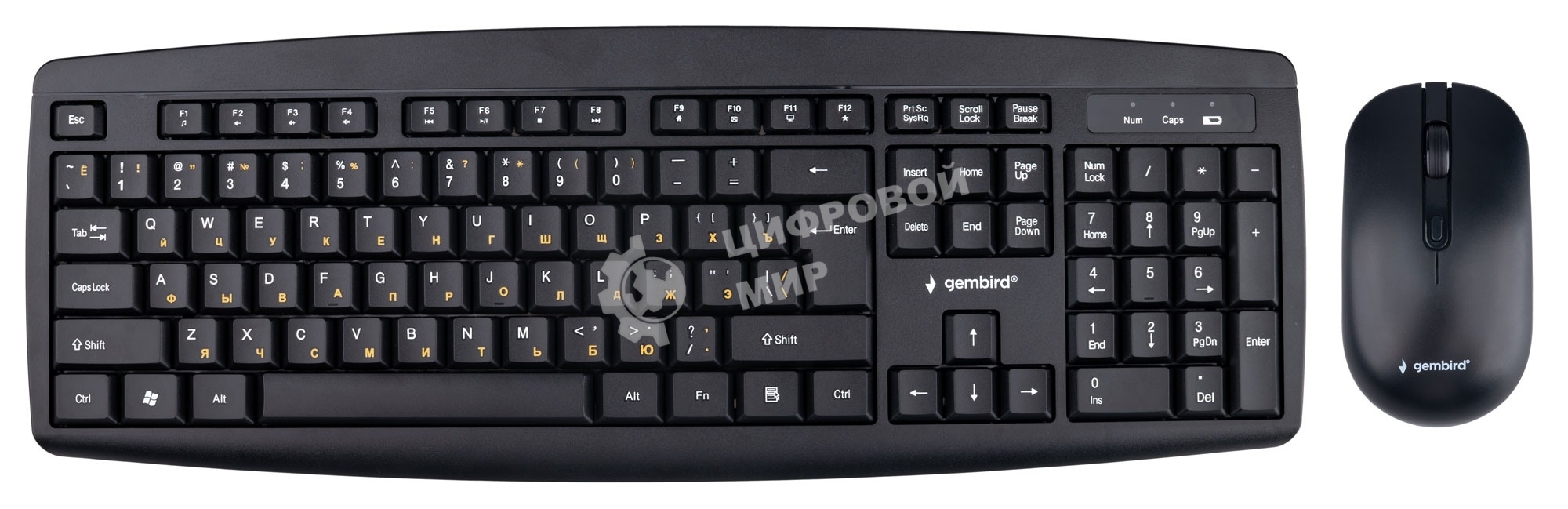 Комплект клавиатура+мышь Gembird KBS-8000 беспроводной, USB, 1600 DPI, чёрный