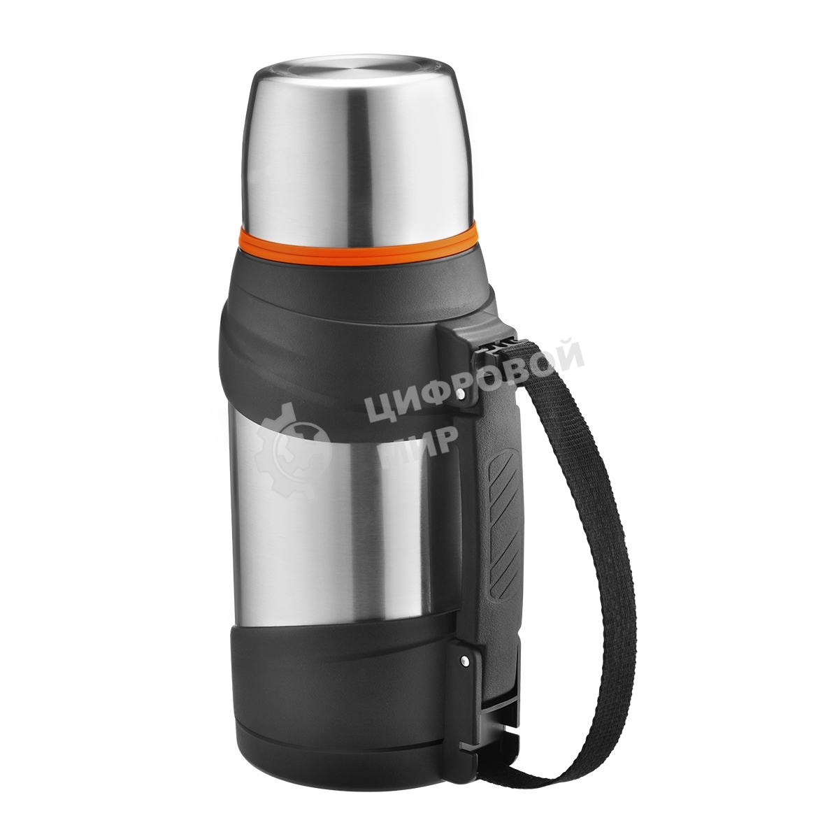 Термос Lara LR04-60 1,3 л, нержавеющая сталь, пищевой нейлон, пластмасса, силикон