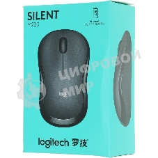 Мышь беспроводная Logitech M220 SILENT черный/серый, 1000 dpi, радиоканал, USB, кнопки - 3
