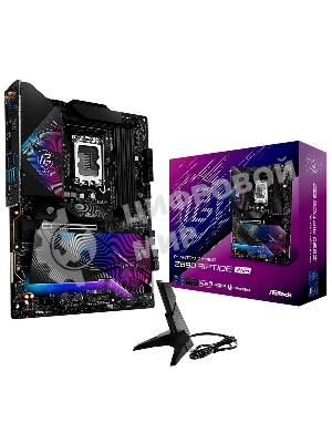 Материнская плата ASRock Z890 Riptide WiFi, LGA 1851, Intel Z890, 4xDDR5, 4xSATA, 5xM.2, 1xPCIe 5.0 x16, 1xPCIe 4.0 x16, 1xPCIe x1, 2xUSB-C Thunderbolt 4, 4xUSB-A 3.2 Gen 1, 1xUSB-A 3.2 Gen 2, 1xHDMI, 1x2.5Gb LAN, 4x3.5 мм, 7.1, ATX