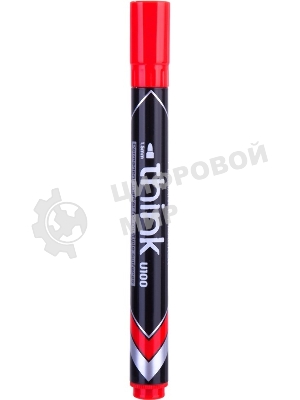 Маркер перманентный Deli Think EU10040, круглый пишущий наконечник, 2мм, красный