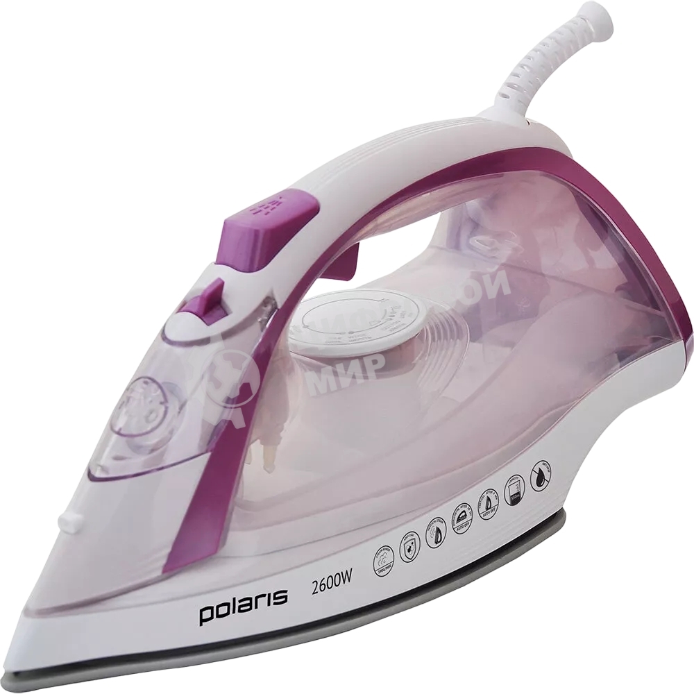Утюг Polaris PIR2668AK 3m белый/розовый 2600Вт
