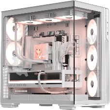 Компьютерный корпус Formula V Line Crystal Z7 PA White, ATX, TYPE-C*1, USB3.0*1, Front+Side Glass, SIDE 3x PERFORMANCE ARGB, REAR 2x PERFORMANCE ARGB