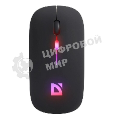 Мышь беспроводная Defender Touch MM-997 черный, 1600 dpi, радиоканал, Bluetooth, USB, кнопки - 4