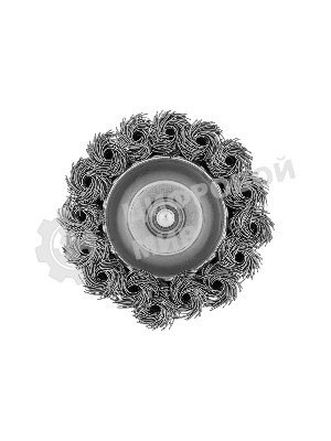 Щетка для дрели Denzel 65 мм, чашка, со шпилькой, нержавеющая крученая проволока