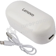 Гарнитура Lenovo HT28 белый, беспроводная, Bluetooth 5.0, TWS, до 4 ч