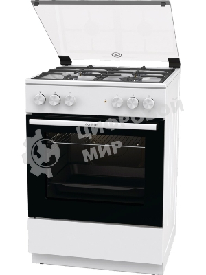 Плита комбинированная Gorenje GK6A20WF белый, конфорок 4 газовых, духовка 65 л, 60 см x 85 см x 60 см