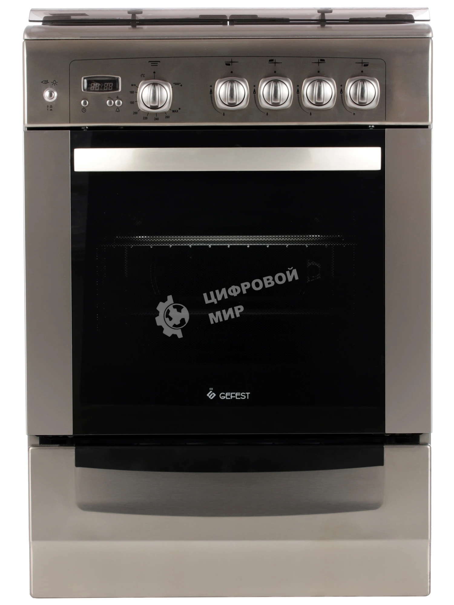Плита газовая Gefest ПГ 6100-03 0004 серебристый, конфорок 4 шт, духовка 52 л, 60 см x 85 см x 60 см