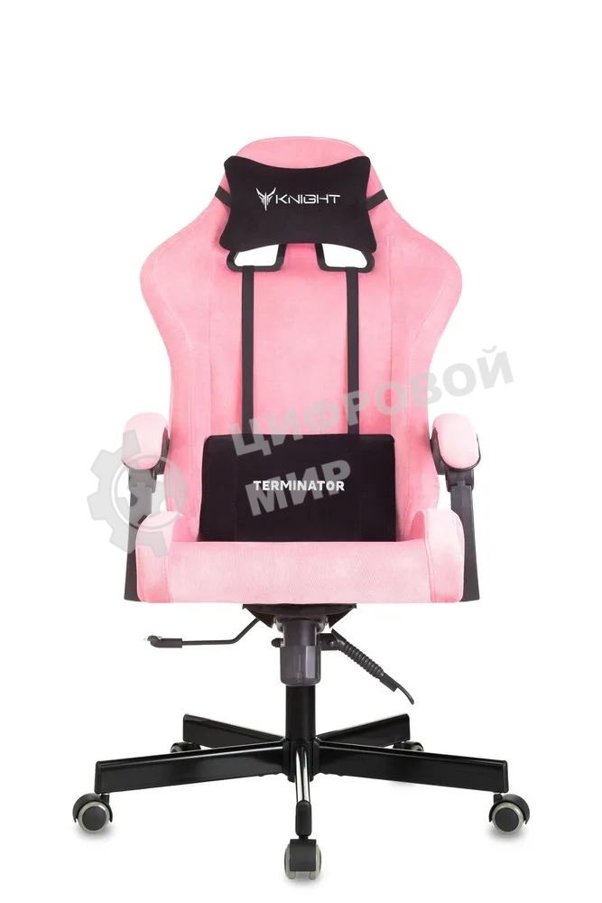 Кресло Knight Terminator розовый, велюр, 120 кг, механизм качания