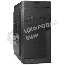Компьютерный корпус Minitower ExeGate BAA-105-01-UNS350 (mATX, БП UNS350 с вент. 12см, 2*USB, аудио, черный)