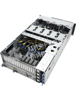 Серверная платформа ASUS ESC8000A-E13P, 4U, 2x SP5 (LGA 6096),24x DDR5 6400, 8x 2.5'' hsb NVME, up to 14x PCIe*, 2x M.2 22110 NVME, 1x 2-port 10Gbe RJ-45 Intel 710 LAN, up to 8 dual-slot GPUs, 3+1 3200W