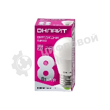 Лампа светодиодная ОНЛАЙТ 61137 OLL-G45-8-230-6.5K-E27