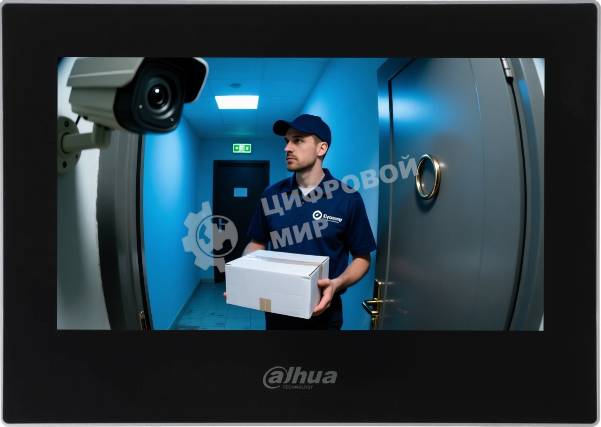 Видеодомофон IP 7 дюймовый, Dahua DHI-VTH2621G-P черный