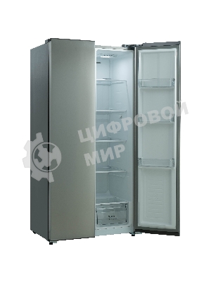 Холодильник Бирюса SBS 541 TGG текстурированное бежевое стекло двухкамерный 343/198 л морозилка слева, NoFrost, Side-by-side