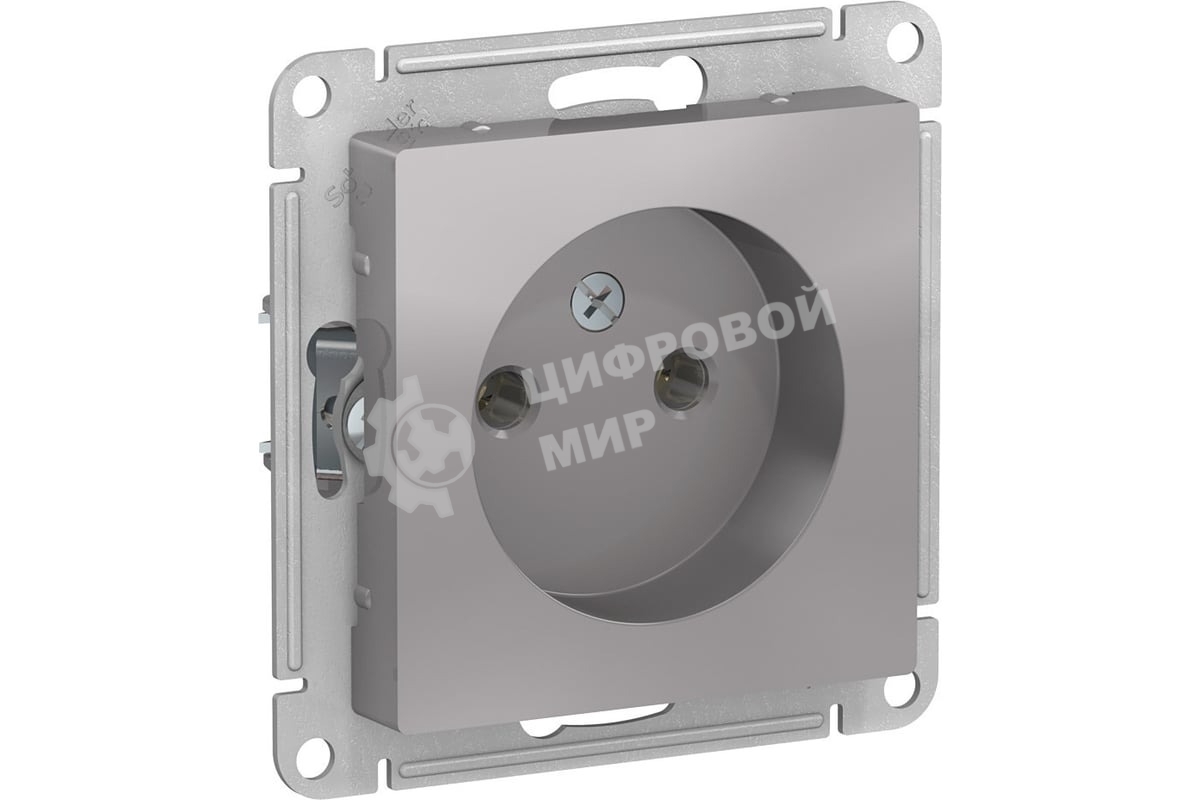Механизм розетки 1-м СП AtlasDesign без заземл. 16А алюм. SchE ATN000341