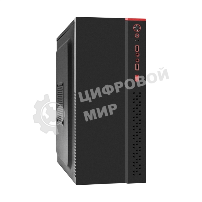 Компьютерный корпус Miditower ExeGate AA-443-UNS400 (ATX, БП UNS400 с вент. 12см, 2хUSB+HD Audio, черный)