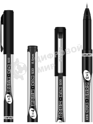 Ручка гелевая Deli S33 ассорти, d=0.5мм, черные чернила, линия 0.35мм