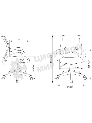 Кресло Бюрократ CH-W695NLT TW-04 TW-12 темно-серый, сетка/ткань, 120 кг, механизм качания