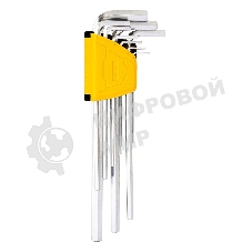 Набор шестигранных ключей сверхдлинных Deli DL3089 9шт Размер: 1,5-10 мм. Материал: Cr-V