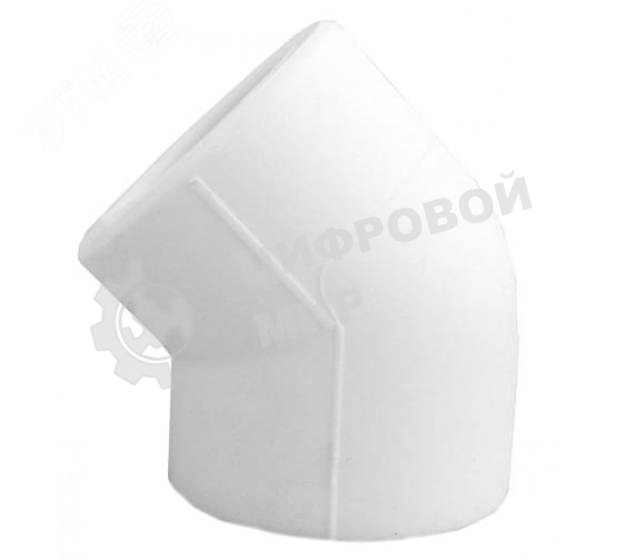 Угольник 75 мм 45 град., полипропиленовый PPR, белый 10107075 Valfex
