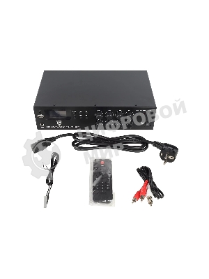 Микшер-усилитель Intrend ITMXAMP-120MT MP3, FM тюнер, USB, Bluetooth, 2хMic/3хLine входы, 1хLine выход,120 Вт, 4/8Ом/100V, IR-пульт в комплекте