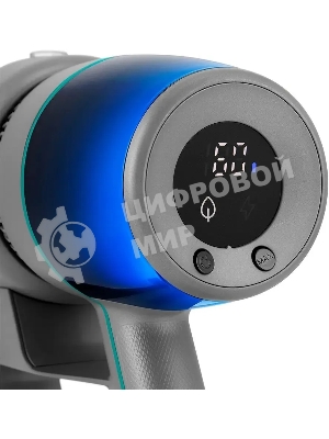 Пылесос вертикальный Kitfort КТ-5305 серый/синий, питание от аккумулятора, 225 Вт, уборка сухая, пылесборник 0.5 л