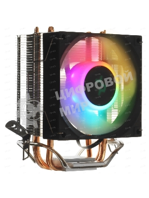 Кулер для процессора DEEPCOOL AG300 LED, 92 мм, алюминий/медь, 3050 об/мин, 30.5 дБ, 4 pin, 150 Вт, 129 мм