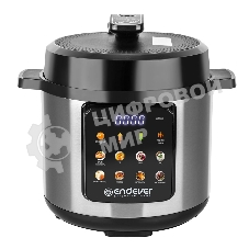 Скороварка-мультиварка электрическая Endever Vita-133 черный/стальной, 1200 Вт, 6 л, 12 авторежимов работы, книга рецептов, 2 шт/уп.