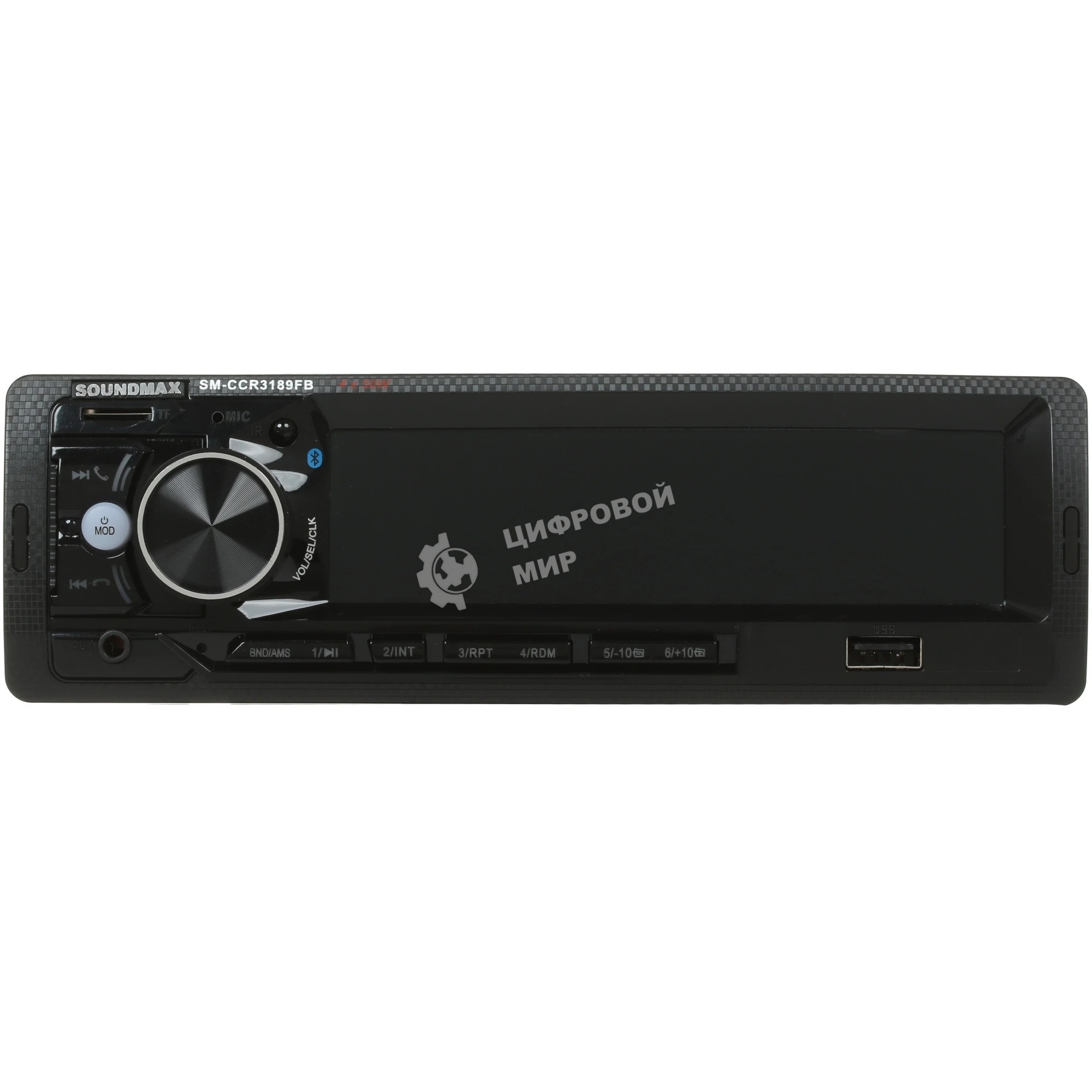 Автомагнитола Soundmax SM-CCR3189FB, 1 DIN, Bluetooth, USB Type-A, AUX