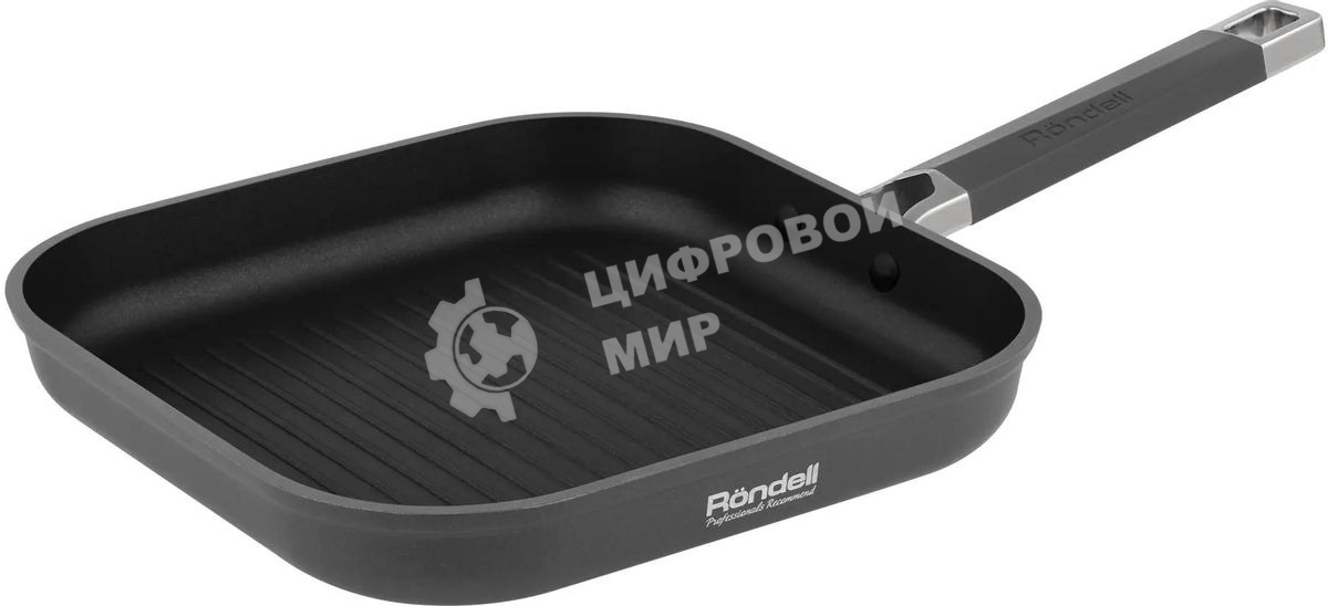 Сковорода-гриль Rondell Stolz RDA-1769, 26 см, без крышки, серый