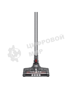 Пылесос вертикальный BBK BV3004 серый/красный, питание от аккумулятора, 60 Вт, уборка сухая, пылесборник 0.8 л