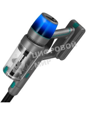 Пылесос вертикальный Kitfort КТ-5305 серый/синий, питание от аккумулятора, 225 Вт, уборка сухая, пылесборник 0.5 л