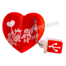 Флешка USB Smartbuy Wild Heart (SB32GbHeart), 32Gb, USB 2,0, R/W 25/15, красное Сердце
