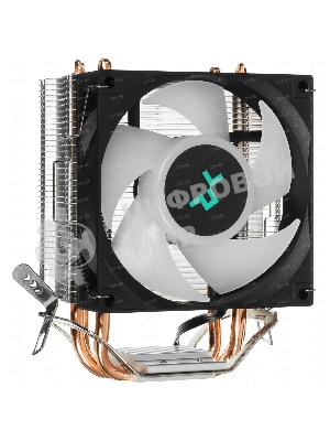 Кулер для процессора DEEPCOOL AG300 LED, 92 мм, алюминий/медь, 3050 об/мин, 30.5 дБ, 4 pin, 150 Вт, 129 мм