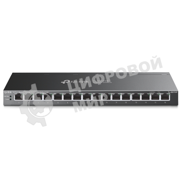 Коммутатор настольный TP-Link TL-SG116P с 16 гигабитными портами PoE+