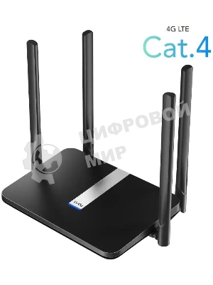 Роутер беспроводной Cudy LT500 AC1200 10/100BASE-TX/4G cat.4 черный