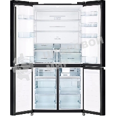 Холодильник Hitachi R-WB720PUC1 GPW белый стекло трехкамерный 357/103л морозилка снизу, No Frost, Side by Side