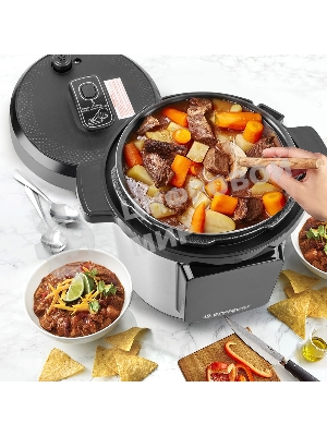 Скороварка-мультиварка электрическая Endever Vita-133 черный/стальной, 1200 Вт, 6 л, 12 авторежимов работы, книга рецептов, 2 шт/уп.