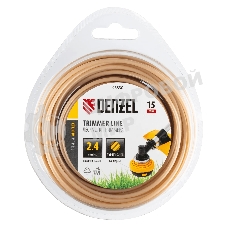 Леска для триммера Denzel армированная алюминием круглая, 2,4мм х 15м, блистер ALUFLEX