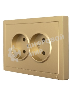 Розетка LEZARD 704-3600-128BQC 2-мест. б/з СП ZIMA IP20 16А ПБТ безвинт. зажим зол.