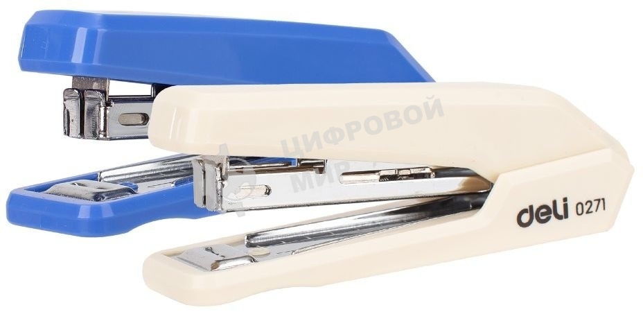 Степлер Deli E0271 Essential N10 (15 листов), ассорти, 50 скоб, закрытый, коробка