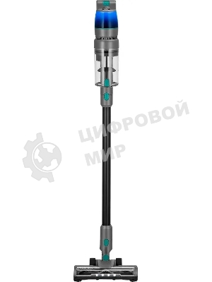 Пылесос вертикальный Kitfort КТ-5305 серый/синий, питание от аккумулятора, 225 Вт, уборка сухая, пылесборник 0.5 л